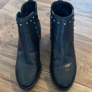 Aldo Black Ankle Boots with Silver Studs